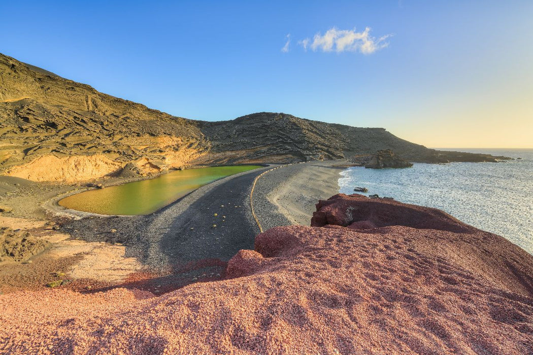 Premium Textil-Leinwand Grüne Lagune bei El Golfo auf Lanzarote