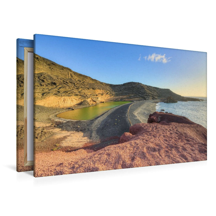 Premium Textil-Leinwand Grüne Lagune bei El Golfo auf Lanzarote
