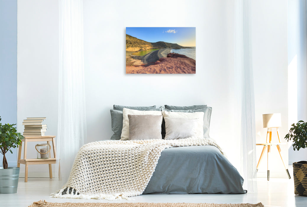 Premium Textil-Leinwand Grüne Lagune bei El Golfo auf Lanzarote