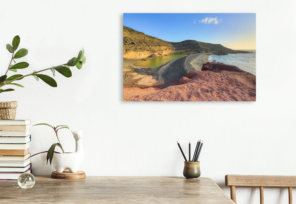 Premium Textil-Leinwand Grüne Lagune bei El Golfo auf Lanzarote