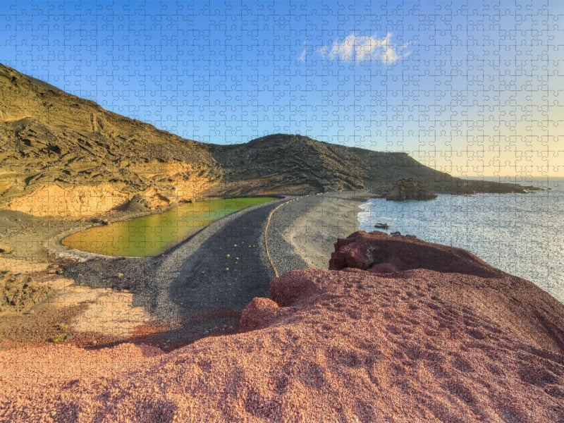 Grüne Lagune bei El Golfo auf Lanzarote - CALVENDO Foto-Puzzle'
