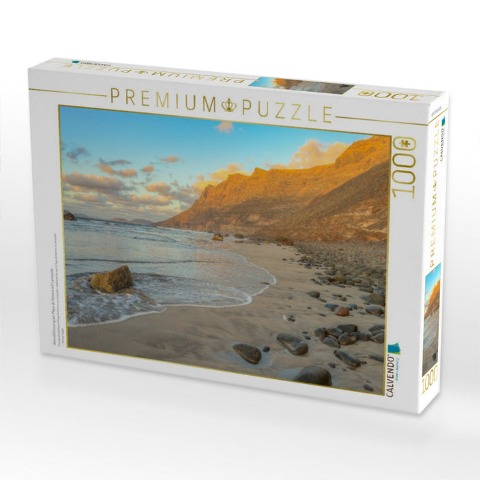 Abendstimmung am Playa de Famara auf Lanzarote - CALVENDO Foto-Puzzle'