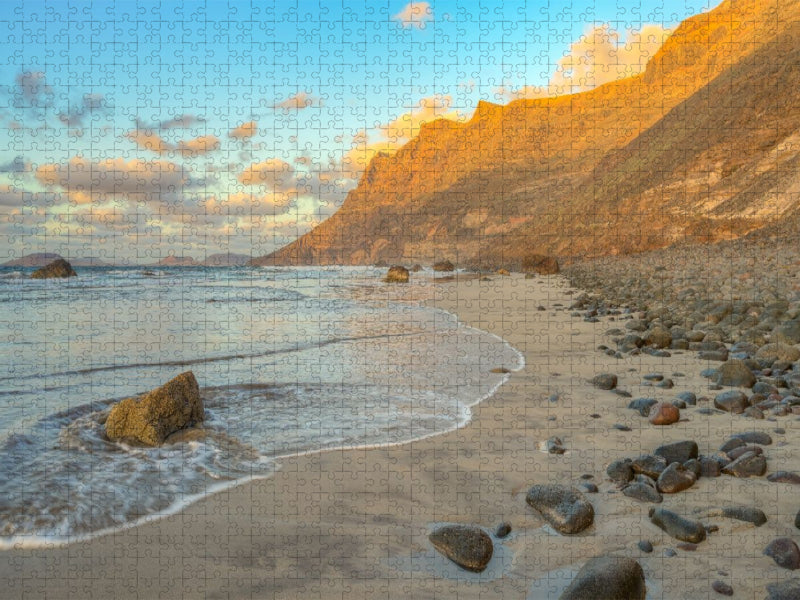 Abendstimmung am Playa de Famara auf Lanzarote - CALVENDO Foto-Puzzle'