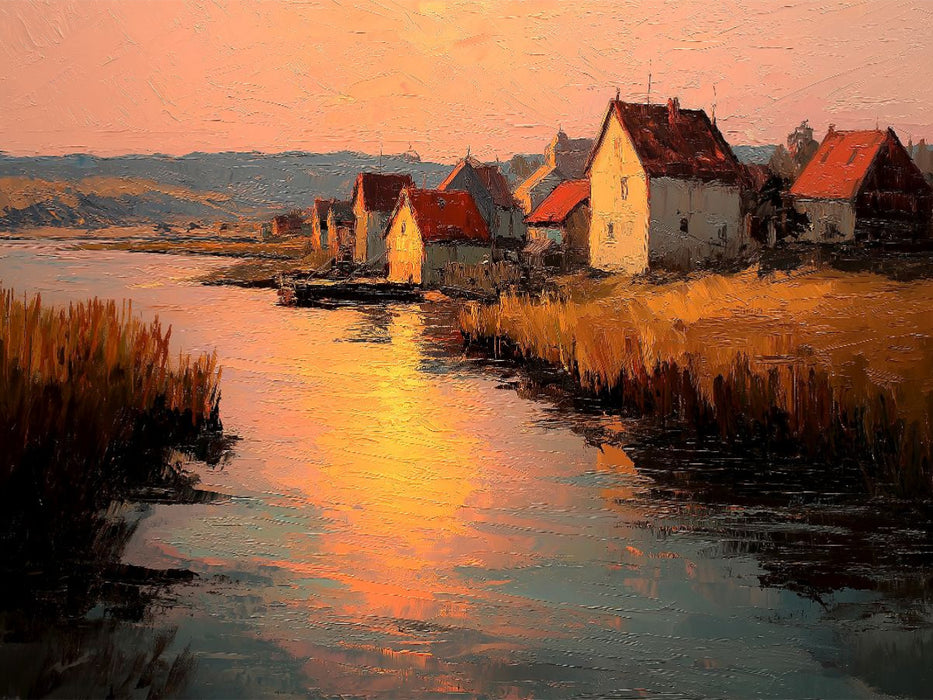 Goldene Stille am Ufer - CALVENDO Foto-Puzzle'