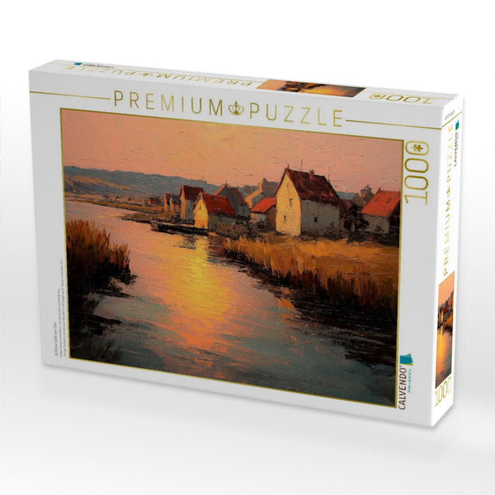 Goldene Stille am Ufer - CALVENDO Foto-Puzzle'