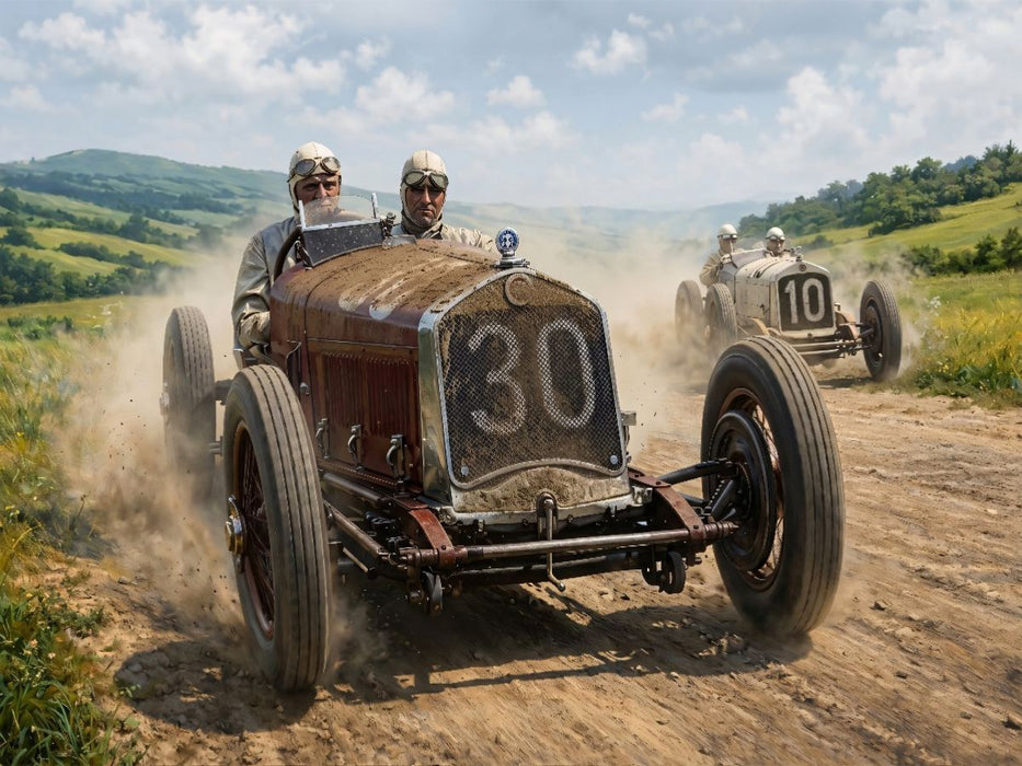 1930 gewannen Achille Varzi und sein Alta Romeo P2 die Targa Florio. - CALVENDO Foto-Puzzle'