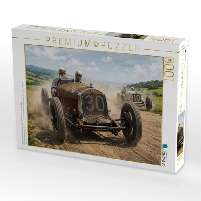 1930 gewannen Achille Varzi und sein Alta Romeo P2 die Targa Florio. - CALVENDO Foto-Puzzle'
