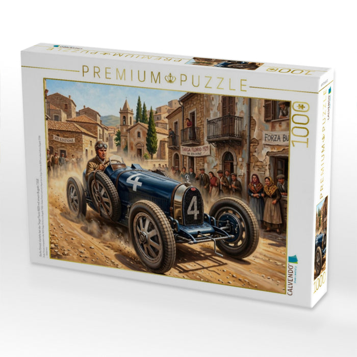 Giulio Foresti startete bei der Targa Florio 1929 mit einem Bugatti T35B - CALVENDO Foto-Puzzle'