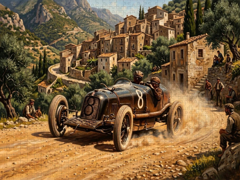 Luigi Fagioli fuhr bei der Targa Florio 1926 einen Maserati 26 und belegte den sechsten Platz. - CALVENDO Foto-Puzzle'