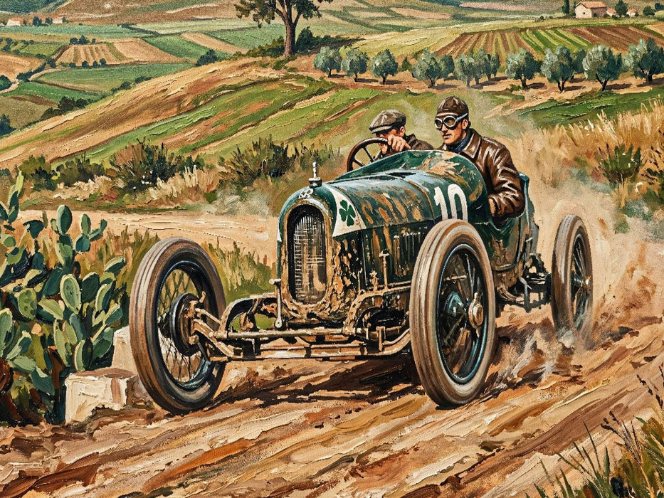 Italiens Antonio Ascari wurde 1923 bei der Targa Florio Zweiter mit einem Alfa Romeo. - CALVENDO Foto-Puzzle'