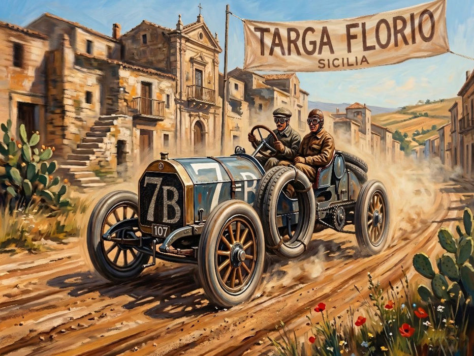 Ferdinando Minoia aus Mailand anno1908 mit dem Isotta-Fraschini - CALVENDO Foto-Puzzle'