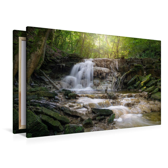 Premium Textil-Leinwand Wasserfall des Albach bei Bitburg