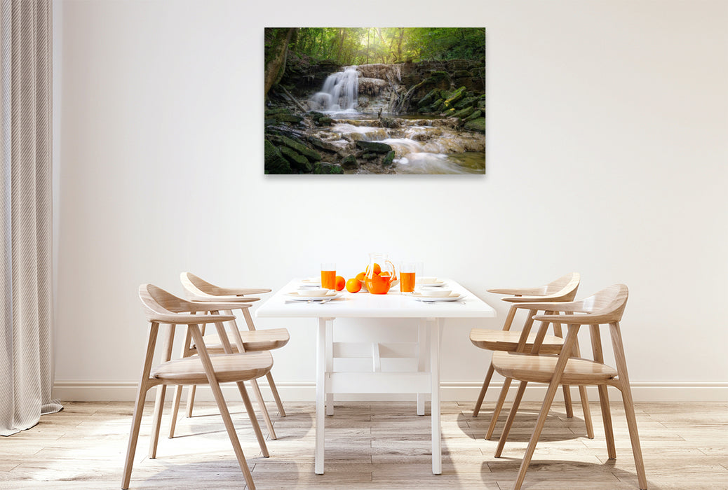 Premium Textil-Leinwand Wasserfall des Albach bei Bitburg
