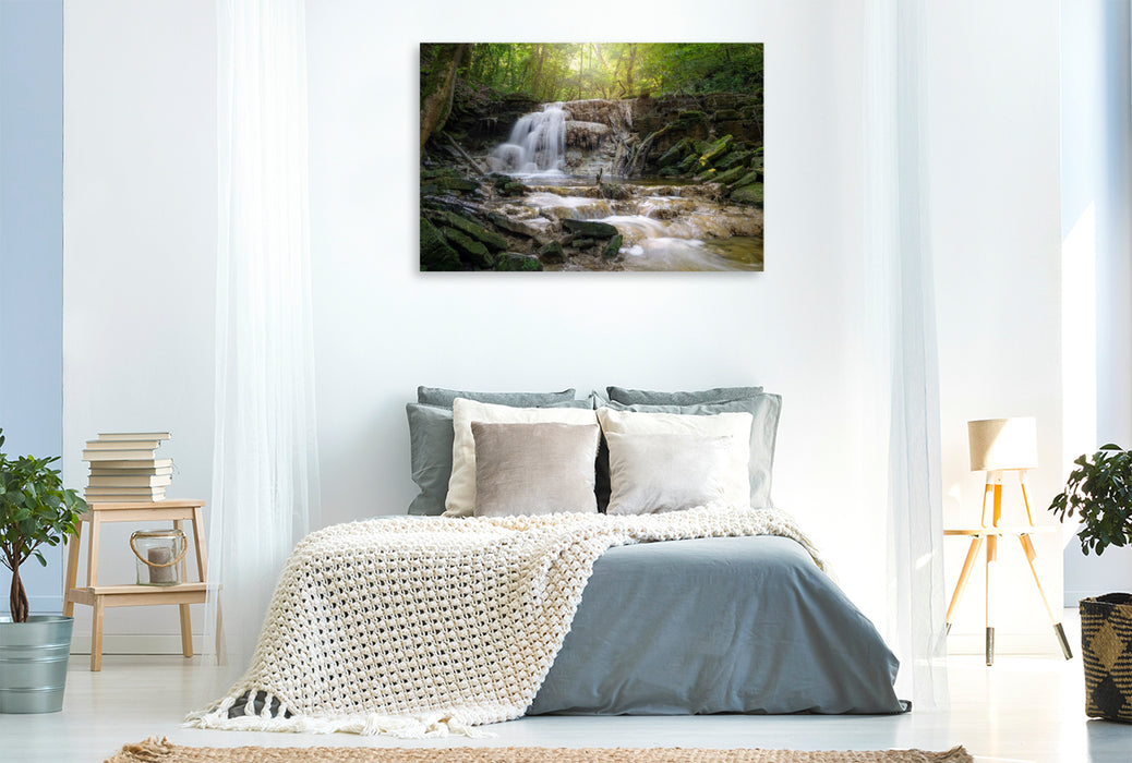 Premium Textil-Leinwand Wasserfall des Albach bei Bitburg