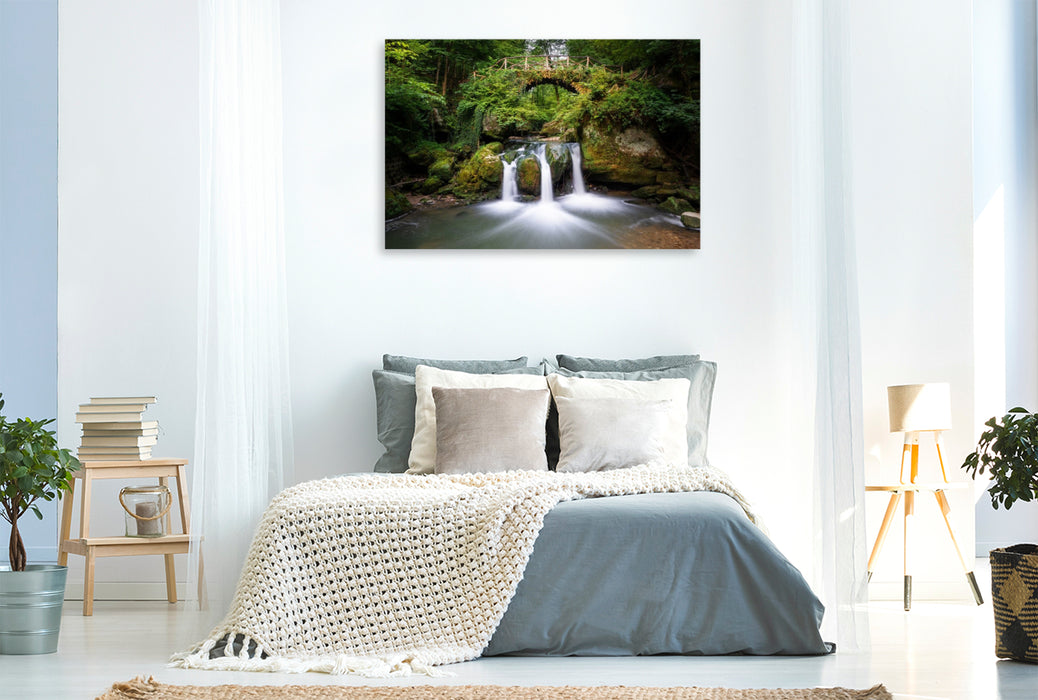 Premium Textil-Leinwand Idyllischer Schiessentümpel im Müllerthal