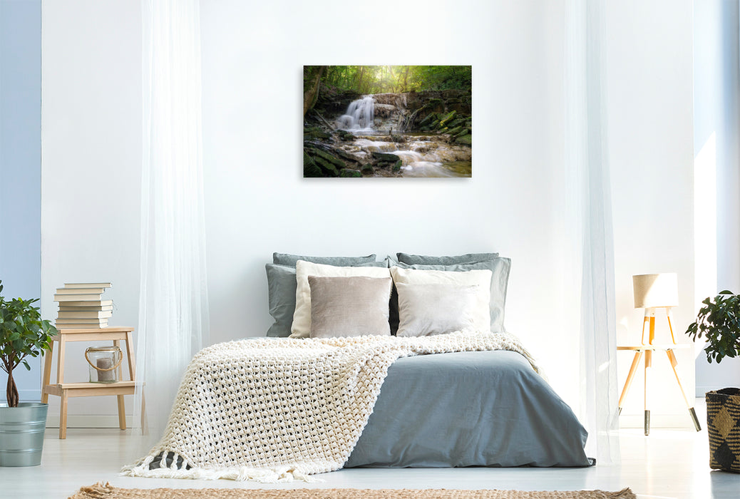 Premium Textil-Leinwand Wasserfall des Albach bei Bitburg