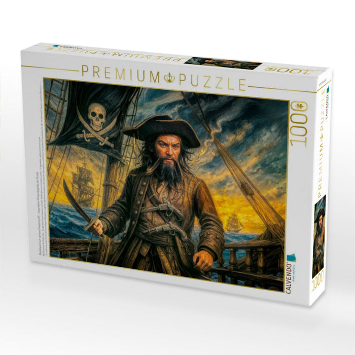 Blackbeard auf seinem Piratenschiff – Legendärer Piratenkapitän als Puzzle - CALVENDO Foto-Puzzle'