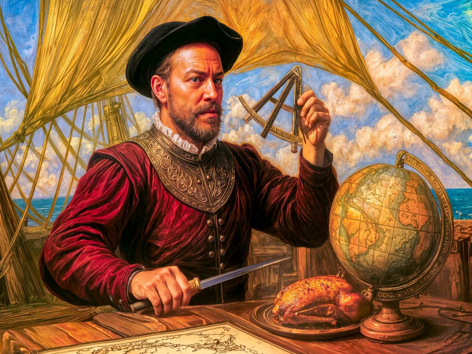 Sir Francis Drake - Legendärer Entdecker und Piratenszene Puzzle - CALVENDO Foto-Puzzle'
