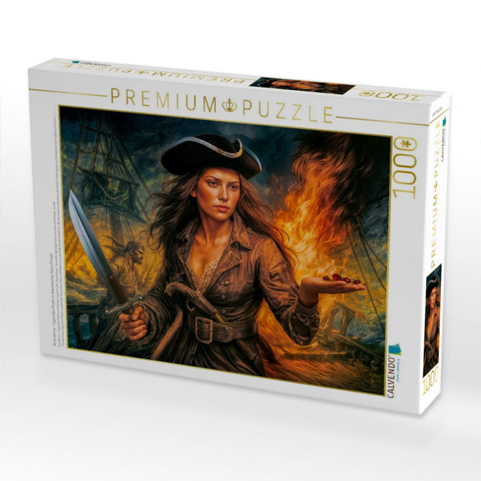 Anne Bonny - Legendäre Piratin in dramatischer Szene Puzzle - CALVENDO Foto-Puzzle'