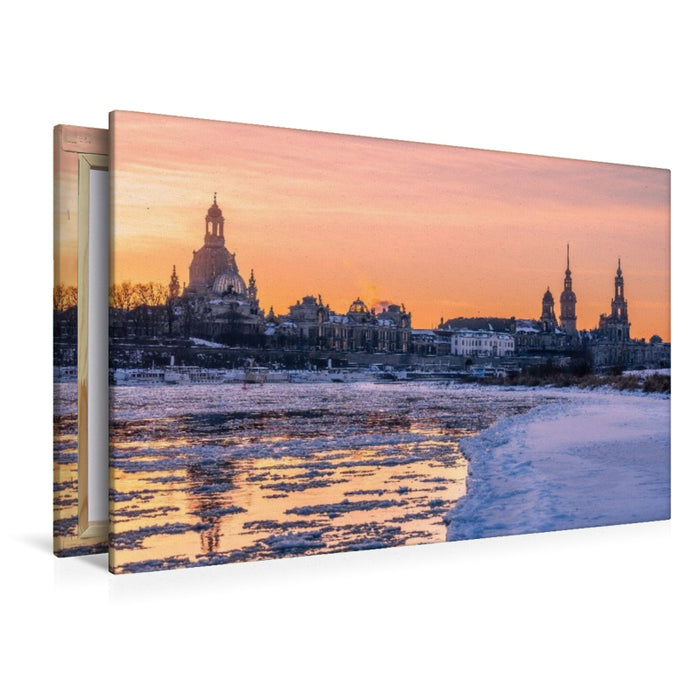 Premium Textil-Leinwand Eisiges Dresden