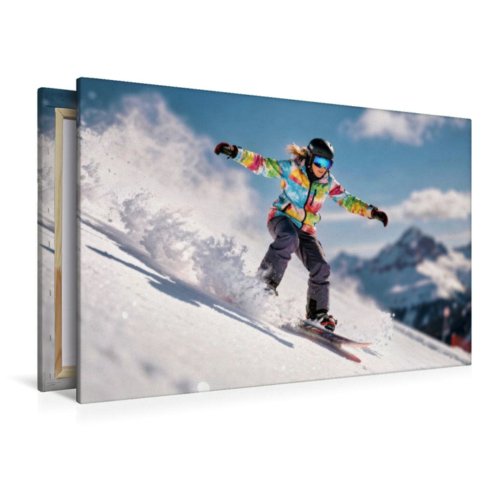 Premium Textil-Leinwand Da, wo die Spur endet, beginnt dein Abenteuer.