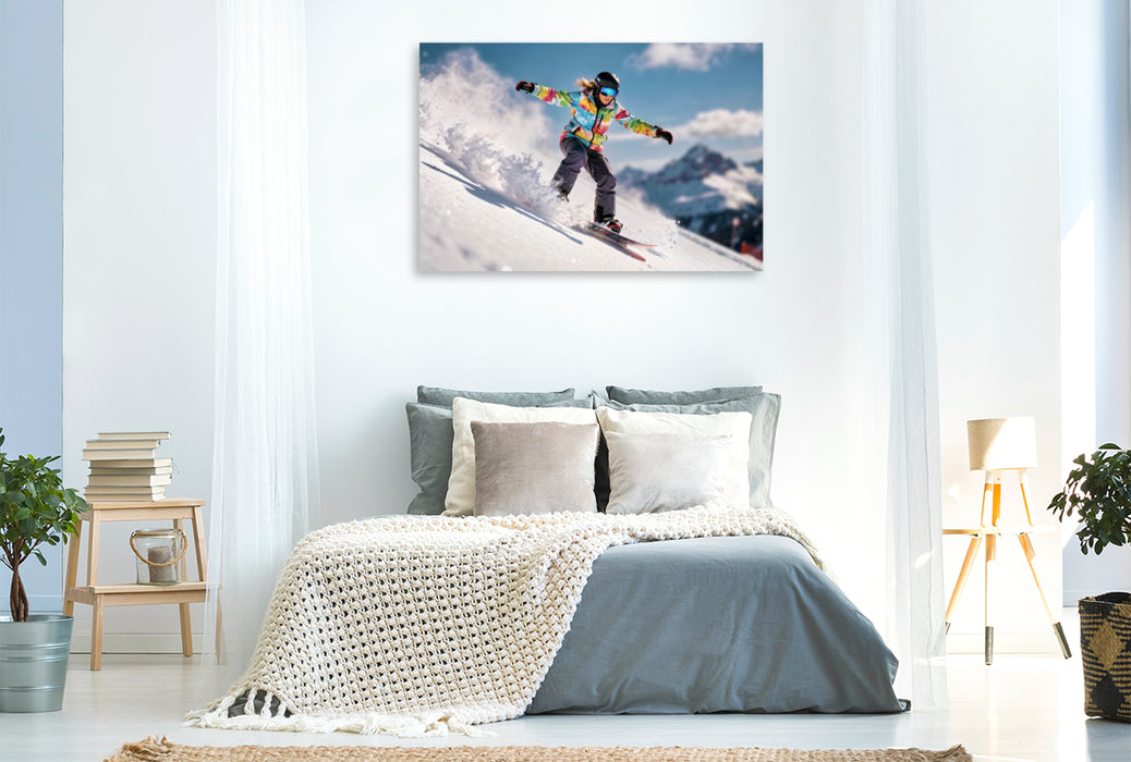 Premium Textil-Leinwand Da, wo die Spur endet, beginnt dein Abenteuer.