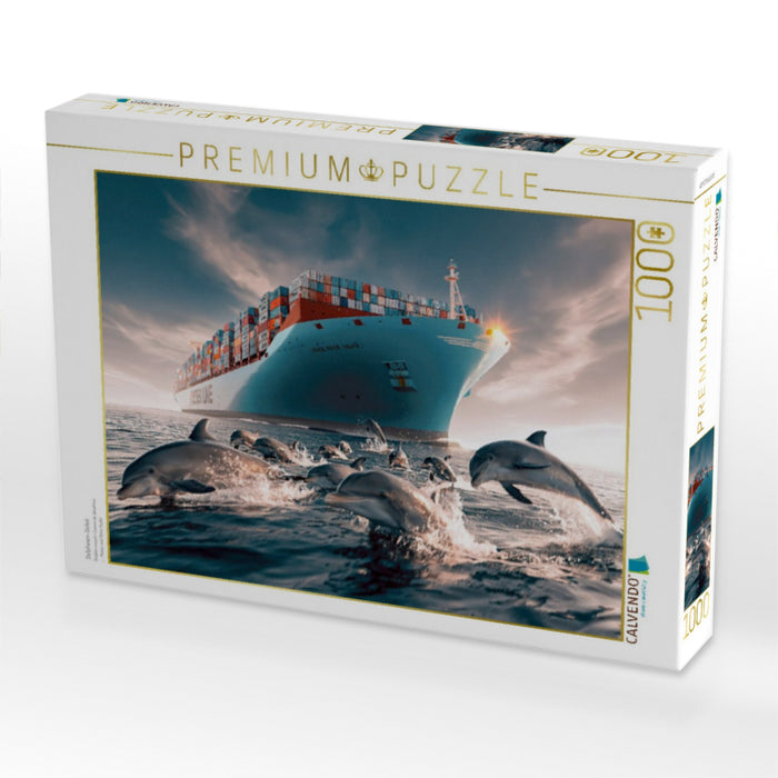 Delphinen-Geleit - CALVENDO Foto-Puzzle'