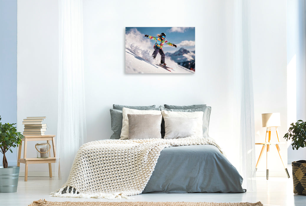 Premium Textil-Leinwand Da, wo die Spur endet, beginnt dein Abenteuer.