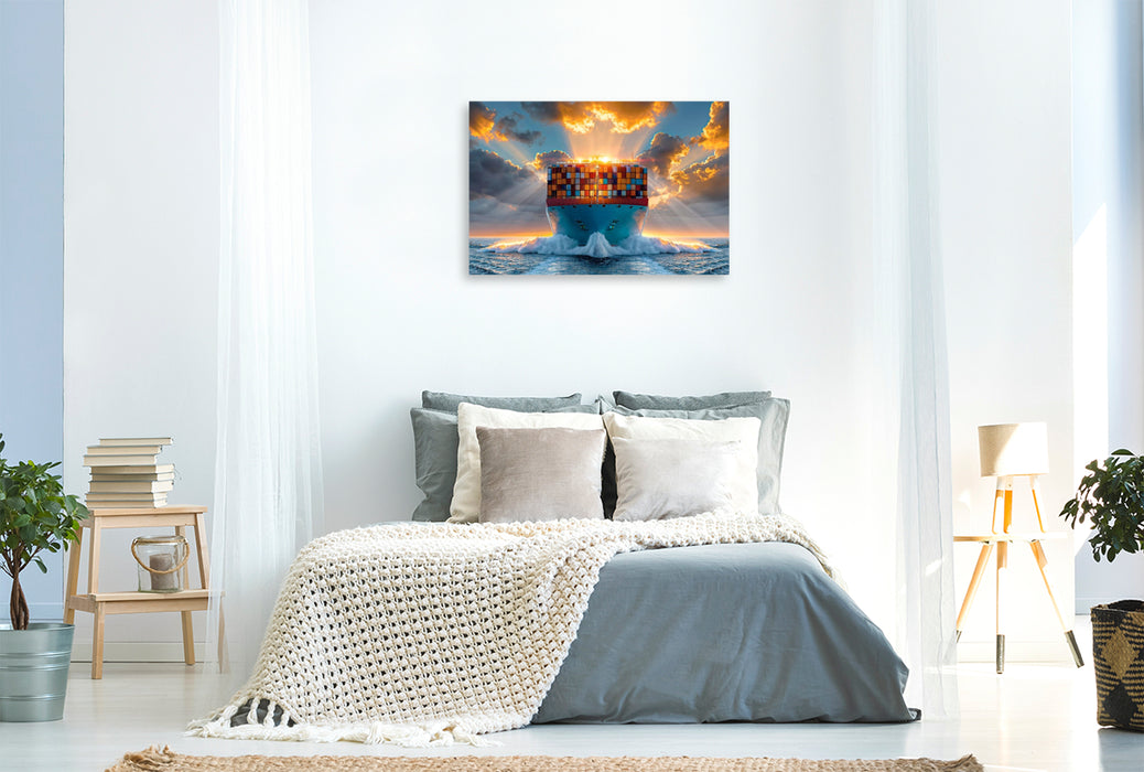 Premium Textil-Leinwand Die Sonne geht unter