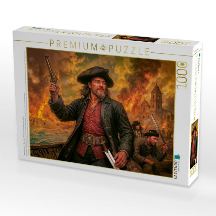 Henry Morgan – Sturm auf Panama in dramatischer Szene - CALVENDO Foto-Puzzle'