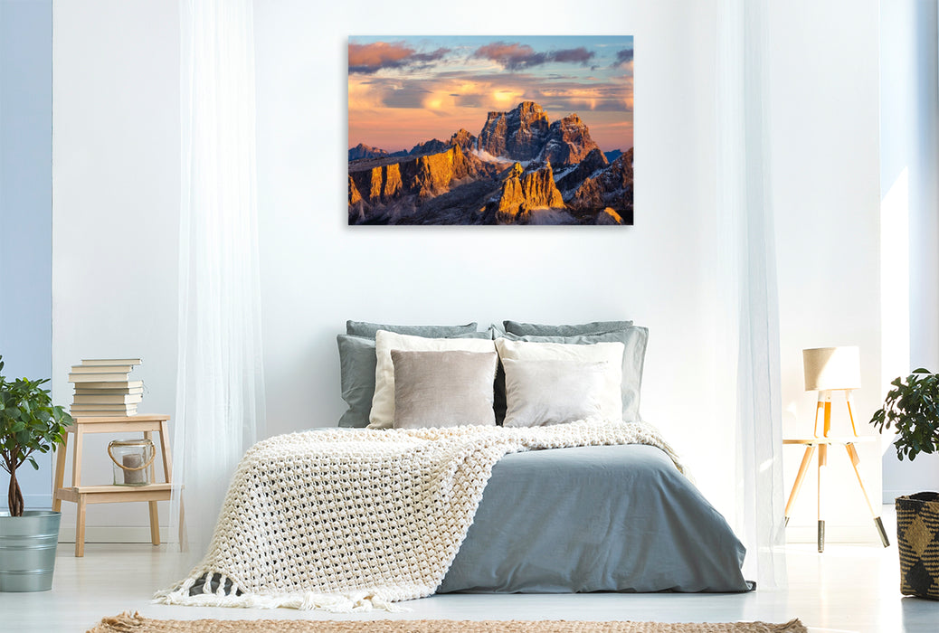 Premium Textil-Leinwand Monte Pelmo