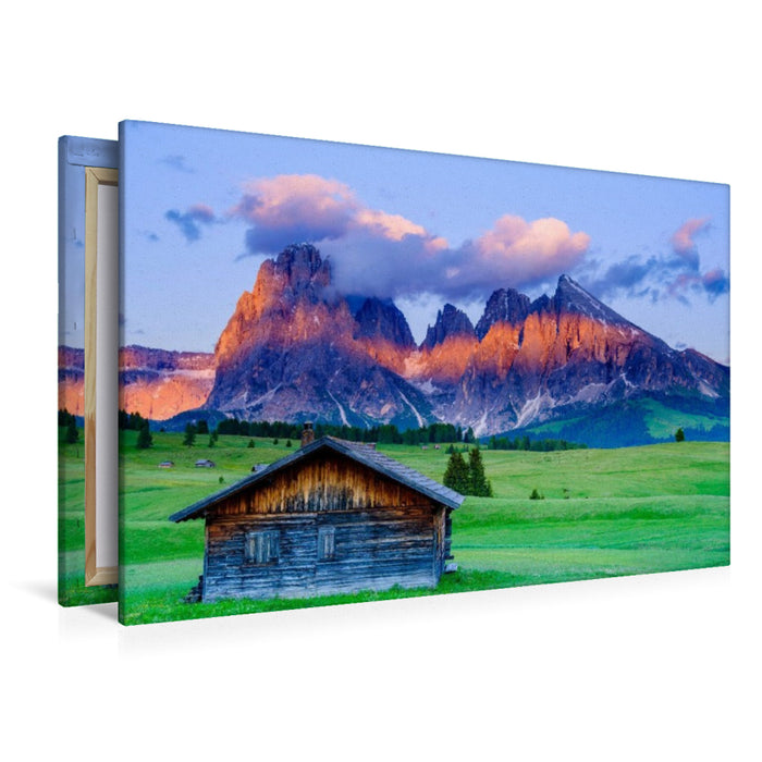 Premium Textil-Leinwand Seiser Alm