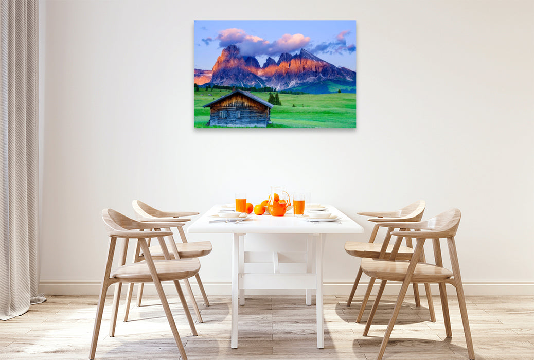 Premium Textil-Leinwand Seiser Alm