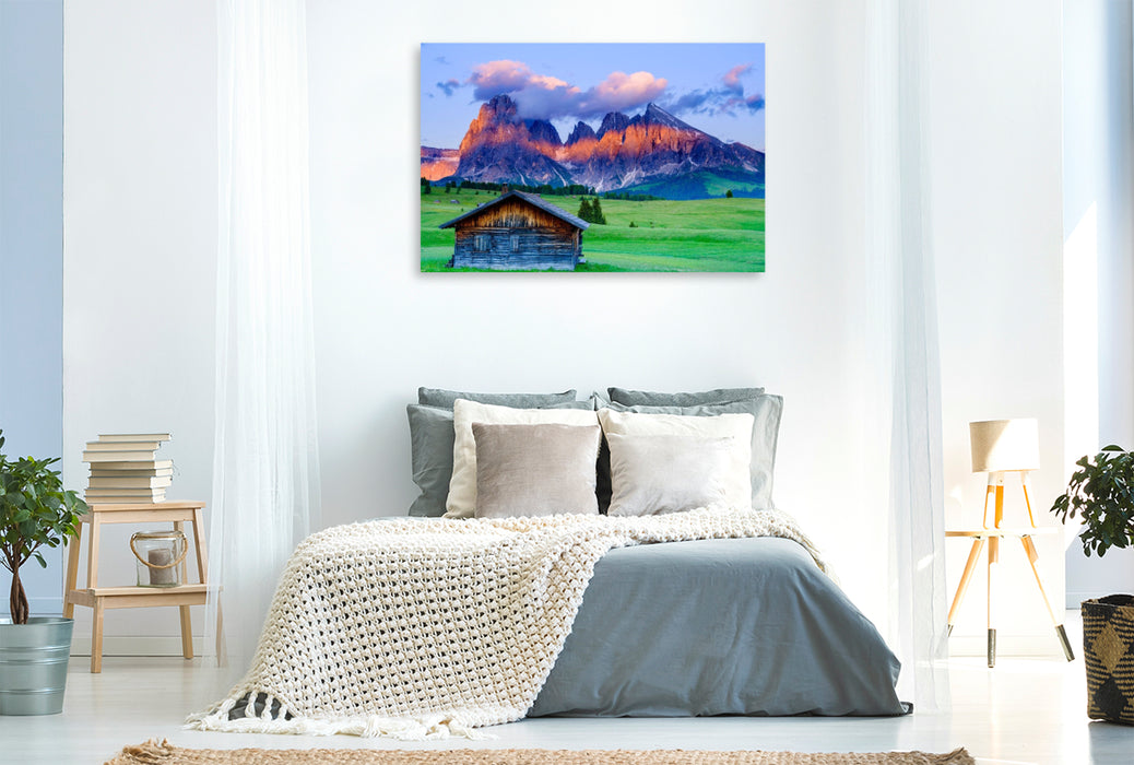 Premium Textil-Leinwand Seiser Alm