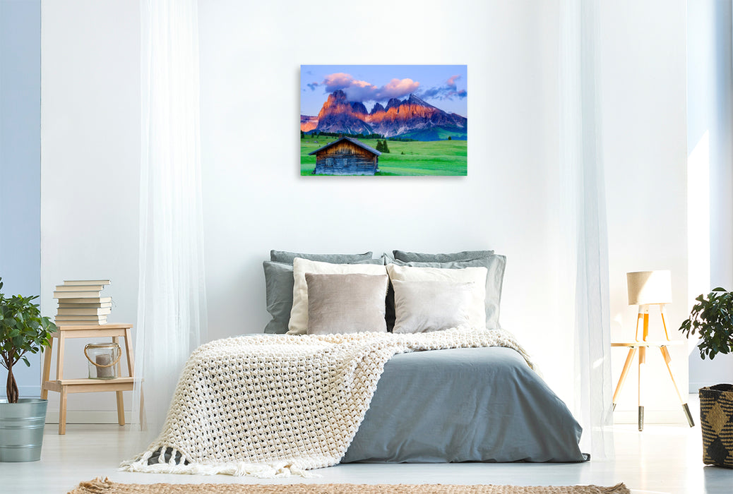 Premium Textil-Leinwand Seiser Alm