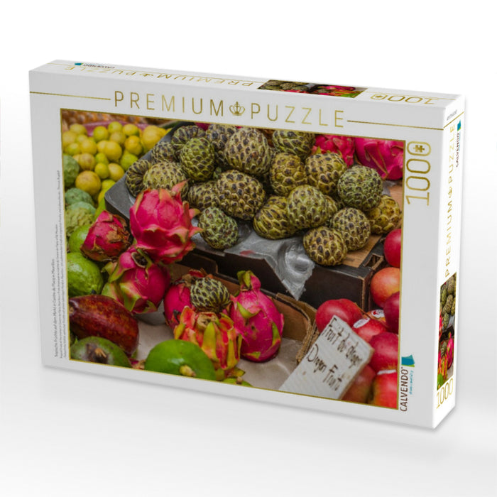 Tropische Früchte auf dem Markt in Centre de Flacq in Mauritius - CALVENDO Foto-Puzzle'