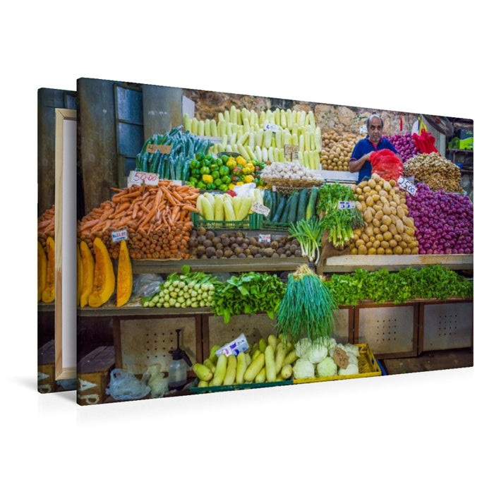 Premium Textil-Leinwand Central Market Port Louis