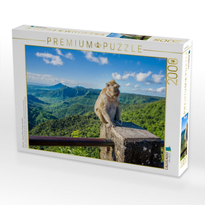 Mauritius - Javaner-Affe am Gorges Viewpoint - CALVENDO Foto-Puzzle'