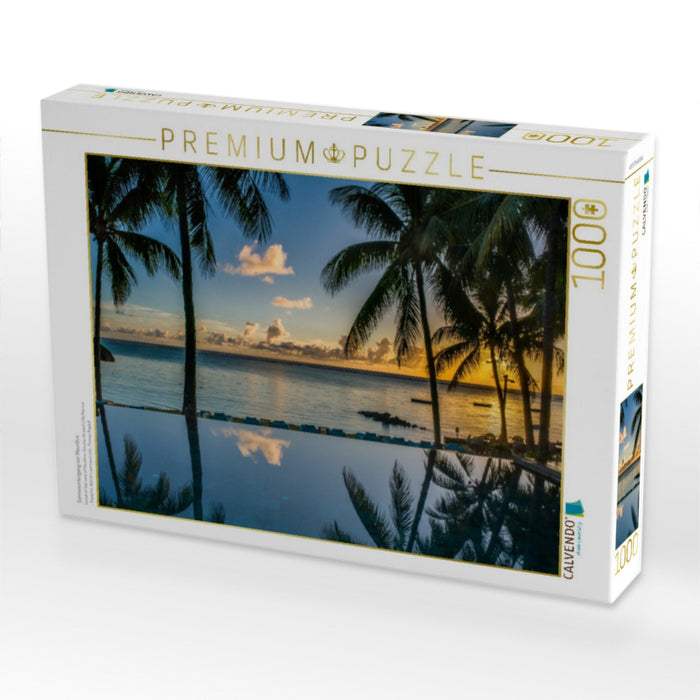 Sonnenuntergang vor Mauritius - CALVENDO Foto-Puzzle'