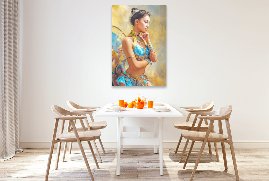 Premium Textil-Leinwand Zirkusgirls - Im Pin-up Stil