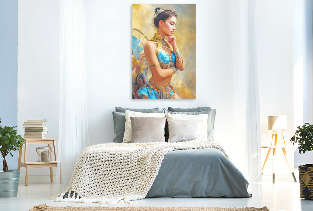 Premium Textil-Leinwand Zirkusgirls - Im Pin-up Stil