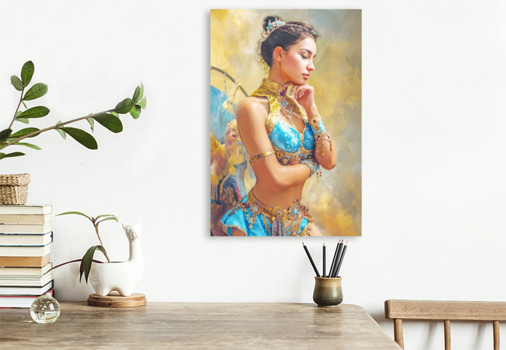 Premium Textil-Leinwand Zirkusgirls - Im Pin-up Stil