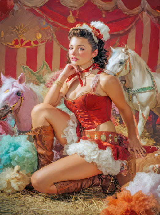 Zirkusgirls - Im Pin-up Stil - CALVENDO Foto-Puzzle'