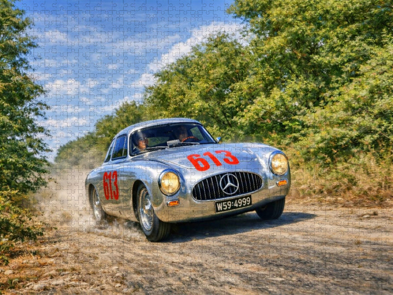 Mille Miglia 1952 - Rudolf Caracciola belegte 1952 im Mercedes-Benz 300SL Platz 4. - CALVENDO Foto-Puzzle'