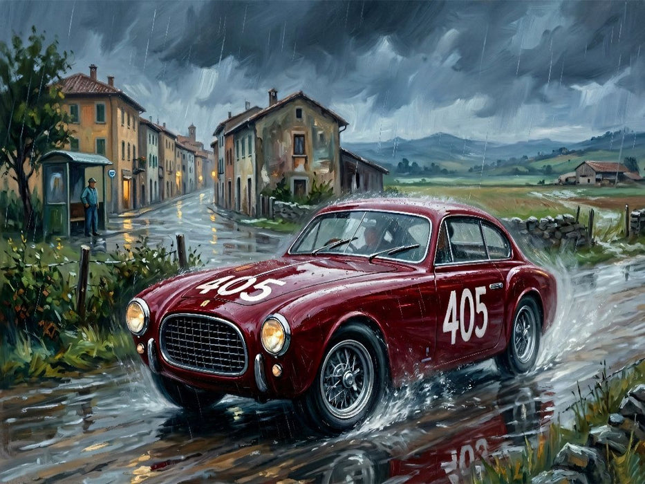 1951 gewann Luigi Villoresi trotz die Mille Miglia mit einem Ferrari 340 America Berlinetta Vignale. - CALVENDO Foto-Puzzle'