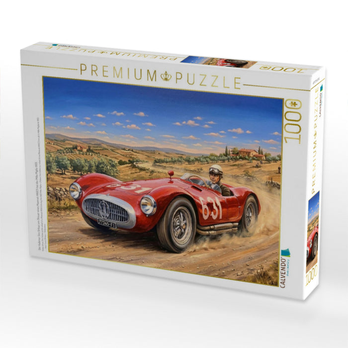 Der Italiener Siro Sirbaci am Steuer eines Maserati A6GCS bei der Mille Miglia 1955 - CALVENDO Foto-Puzzle'