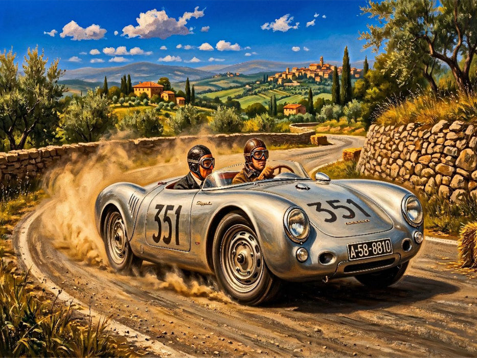 Mille Miglia 1954 - Porsche 550 Spyder von Hans Herrmann und Herbert Linge - CALVENDO Foto-Puzzle'