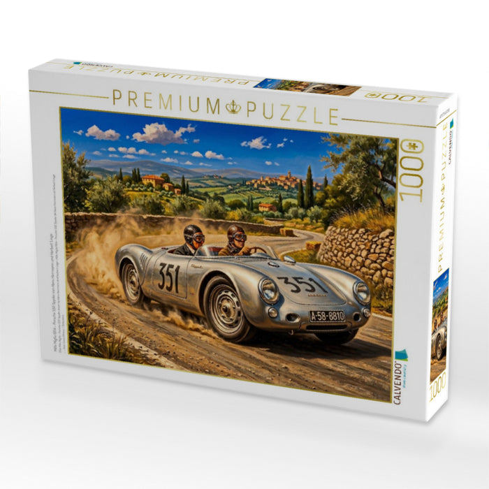 Mille Miglia 1954 - Porsche 550 Spyder von Hans Herrmann und Herbert Linge - CALVENDO Foto-Puzzle'
