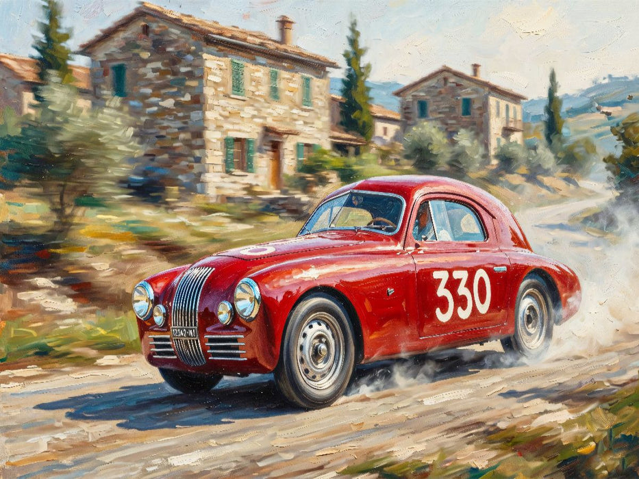 Für den Italiener Faustino Campostella reichte es mit einem Fiat 1100 zu Platz 180 von gesamt 487 Startern. - CALVENDO Foto-Puzzle'