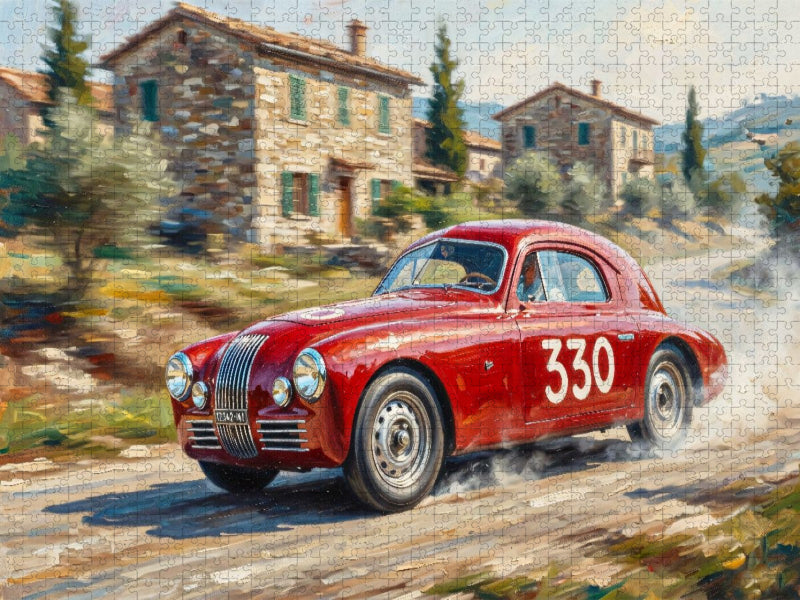 Für den Italiener Faustino Campostella reichte es mit einem Fiat 1100 zu Platz 180 von gesamt 487 Startern. - CALVENDO Foto-Puzzle'